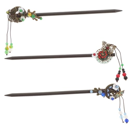 TOVINANNA 3-teiliges Exquisites Haarstäbchen-set Im Ethnischen Stil Im Chinesischen Stil Dekorative Haarnadel Für Frauen Elegantes Accessoire Für Feierlichkeiten Zufälliger Stil von TOVINANNA