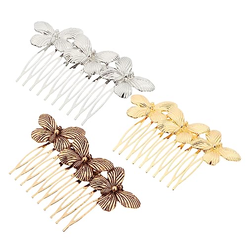 TOVINANNA 3Stücke Vintage Haarkamm Schmetterlinge Haar Clip Brautschmuck Hochzeit Kopfschmuck für Damen von TOVINANNA