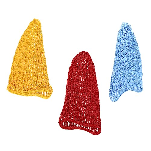 TOVINANNA 3st Haarnetzbeutel Dicke Kurze Haarnetzkappe Klare Haarbänder Stirnbänder Häkelbrötchen Gehäkelte Haarabdeckungen Haarknotennetz Haarspangen Für Damen Baumwoll-rayon Colorful von TOVINANNA