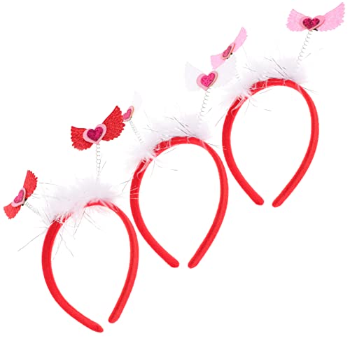 TOVINANNA 3st Liebe Stirnband Haarschmuck Für Damen Stirnbänder Haarschmuck Hochzeitsgast Valentinstag-stirnband Strasssteine Schweißbänder Für Männer Haarschmuck Zum Valentinstag Herz Stoff von TOVINANNA