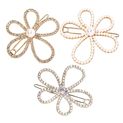 TOVINANNA 3stücke Teiliges Haarschmuck Mit Blumen-design Perlen Und Strass Dekorativer Haarklammer Für Mädchen Für Hochzeiten Und Besondere Anlässe von TOVINANNA
