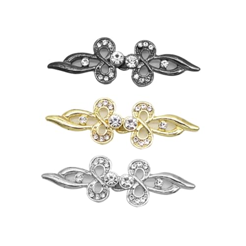 TOVINANNA 3stücke Cardigan-clips Aus Legierung Modische Pullover-clips Schmuck-schal-verbindungsschnallen Kragen-verbindungsschnallen Kleidungsschnalle Gold Silber Schwarz von TOVINANNA