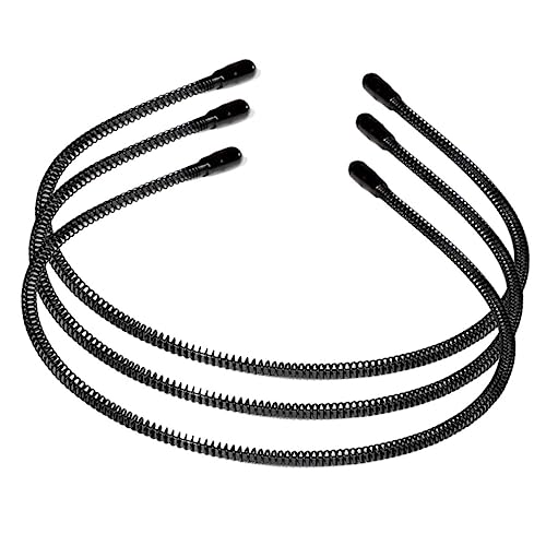 TOVINANNA 3stücke Haarband Schwarz Unisex Sport Haarreif Unsichtbares Stirnband Wellenförmiges Haarschmuck Für Männer Und Frauen von TOVINANNA