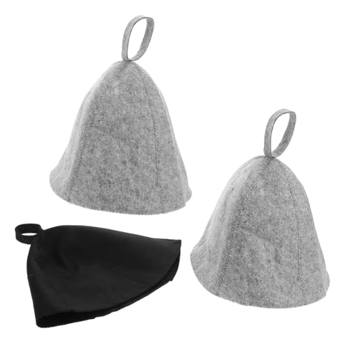 TOVINANNA 3stücke Saunahut Aus Filz Für Damen Und Herren Schnell Wasseraufnehmend Hitzeschutz Für Sauna Und Dampfbad Praktische Badekappe Mit Sicherem Befestigungssystem von TOVINANNA