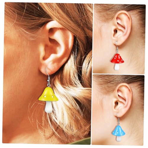 TOVINANNA 4 Paar Pilz Ohrringe Damen Hängend Leicht Modische Anhänger Ohrschmuck für Frauen Mädchen Alltag Hochzeit Party von TOVINANNA