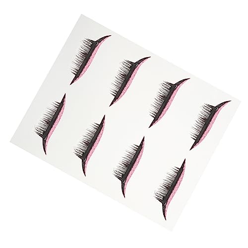 TOVINANNA 4 Paare Falsche Wimpern Augen Make-up Aufkleber Papierkronen Eyeliner-wimpernaufkleber Mit Glitzer Eyeliner Und Wimpernaufkleber 3d Falsch Fräulein Plastik Augenklappe Rosa Blitz von TOVINANNA