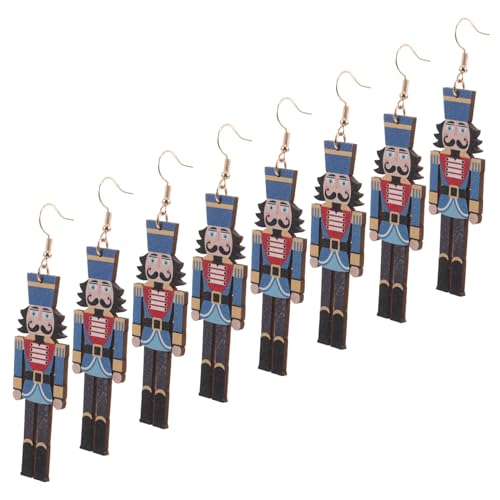 TOVINANNA 4 Paare Weihnachts-ohrringe Holz Nussknacker Anhänger Leicht Komfortabel Festliche Ohrhänger für Damen Mädchen Weihnachtsfeier Geschenkset TOVINANNA 4 Paare Weihnachts-ohrringe Holz Nussknacker Anhänger Leicht Komfortabel Festliche Ohrhänger für Damen Mädchen Weihnachtsfeier Geschenkset von TOVINANNA