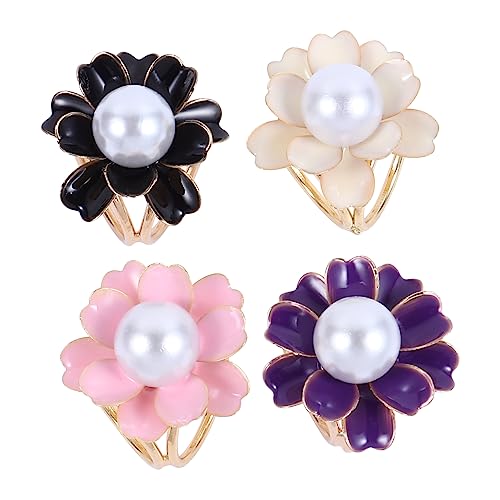 TOVINANNA 4 STÜCKE Schalclips mit Blumenmuster Zinklegierung Schal Broschen für Damen Leicht und Tragbar Fixieren und Dekorieren von Schals und Tüchern Zufällige Farbe Zufällige Farbe von TOVINANNA