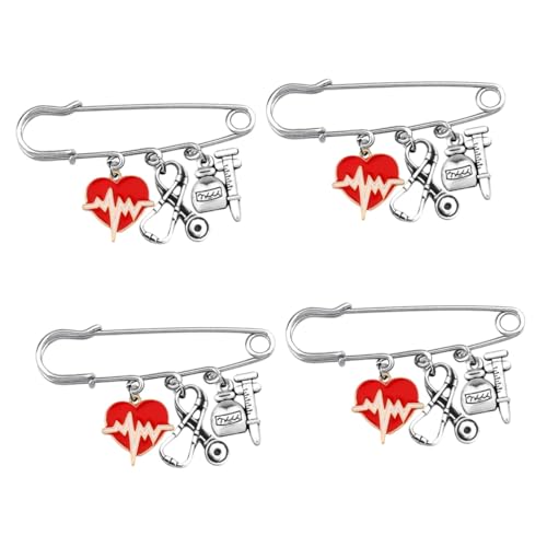 TOVINANNA 4stücke Brooch Pin Stethoscope Für Kreative Sicherheitsnadel Für Kleidung Jeans Und Taschen Einzigartige Geschenkidee Für Und Ärzte von TOVINANNA