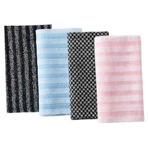 TOVINANNA 4stücke Teiliger Rückenschrubber Für Dusche Körperschrubber Aus Baumwolle Und Polyester Rückenpeeling-handtuch Für Männer Und Frauen Duschpeeling-tuch Zur Tiefenreinigung von TOVINANNA