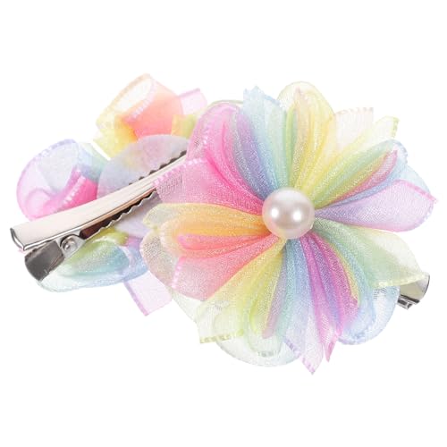 TOVINANNA 4 Stück Bunte Perlen Blumen Haarspangen Für Mädchen Netzstoff Kawaii Haar Accessoires Kawaii Haarspangen Haarspangen Für Mädchen Von 8–12 Jahren Haarspangen Für Kleine von TOVINANNA