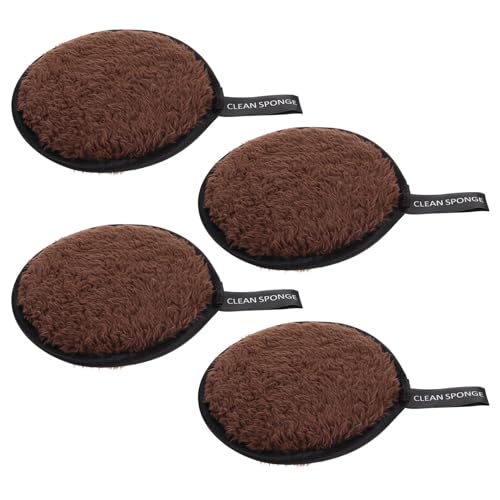 TOVINANNA 4stücke Puderquaste Waschbar Puder Schwamm Make-up Puderquaste Gesichtsreinigungspad Entfernerquaste Plüschpad Für Tages-make-up Entferner Porenreinigung von TOVINANNA