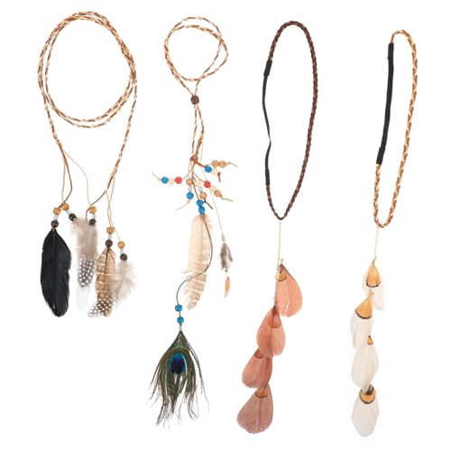 TOVINANNA 4stücke Teiliges Set Bohemian Plume Haarbänder Dekorative Federn Haaraccessoires Für Vielseitig Einsetzbar Als Stirnband Halskette Oder Hutdekoration von TOVINANNA
