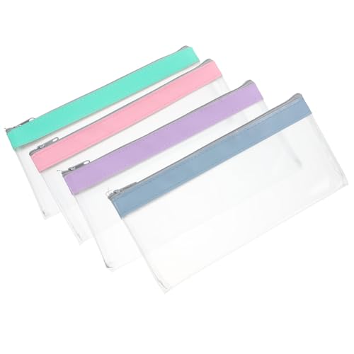 TOVINANNA 4 Stück Geldbanktasche Kleiner Geldbeutel Geldorganisator für Bargeld Geld-Reißverschlusstasche Geldbörse mit Bargeldfüllung Brieftasche mit Geldumschlag kleine Umschlagtasche PVC von TOVINANNA