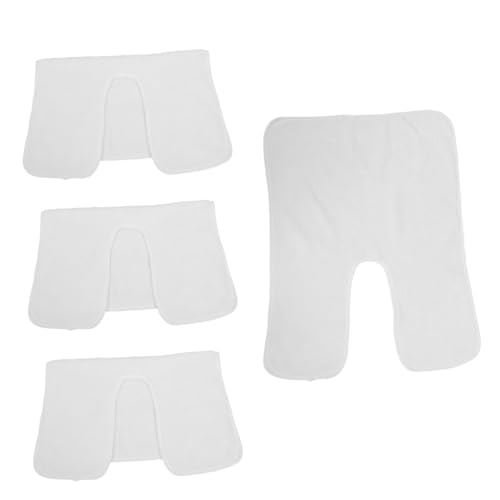 TOVINANNA 4 Stück Gesichts Handtücher aus Korallenvlies Weiche Strapazierfähige Tücher für Kosmetikerinnen für Massagen und Gesichtsbehandlungen Pflegeleicht Weiß von TOVINANNA