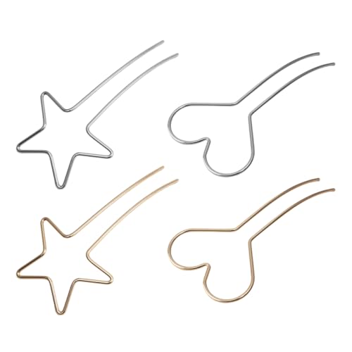 TOVINANNA 4stücke Teiliges Dutt-haarspangen Herz Und Sternform Elegante Haarschmuck Für Frauen Für Hochzeiten Partys Und Alltag Hochwertige Metall-haaraccessoires von TOVINANNA