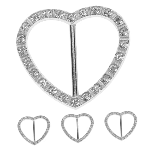 TOVINANNA 4 Stück Herzförmige Strass Schal Clips für Damen Dekorative Kleidungsschnalle für Hochzeiten Partys und Festlichkeiten Stilvolle Accessoires für Schals und Kleidung von TOVINANNA