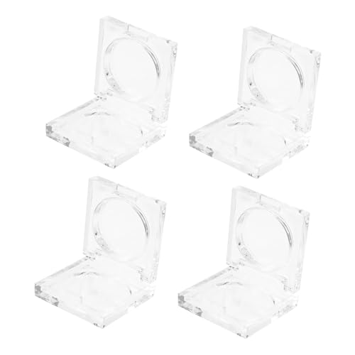 TOVINANNA 4 Stück Kompakte Transparente Quadratische Kosmetikboxen Innendurchmesser Nachfüllbare Lippenstift Highlighter behälter Langlebige Makeup Organizer Box für Reise und Alltag von TOVINANNA