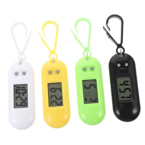 TOVINANNA 4 Stück LED Elektronische Schlüsselanhänger Uhren Lustige Taschenuhren mit Zufälligen Farben Praktisch für Rucksäcke und Gürtel Langlebig und Ablesbar Zufällige Zufällige Farbe von TOVINANNA