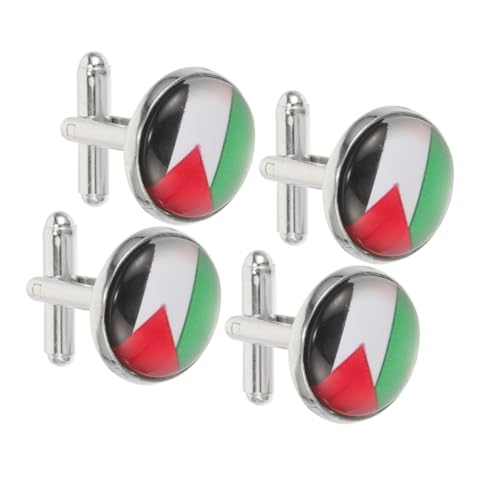 TOVINANNA 4 Stück Palästinensische Flaggen Manschettenknöpfe für Herren und Stilvolle Cufflinks für Hochzeiten Partys und Formelle Anlässe von TOVINANNA