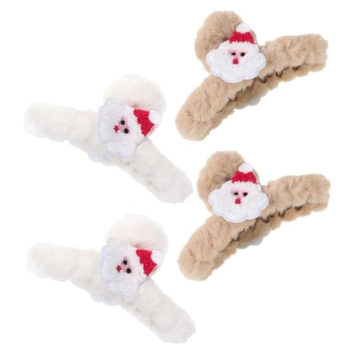 TOVINANNA 4stücke Teiliges Set Weihnachts-haaraccessoires Für Flauschige Haarspangen Für Lockiges Haar Rutschfeste Große Krallenclips Für Festliche Frisuren Für Damen Und Mädchen von TOVINANNA