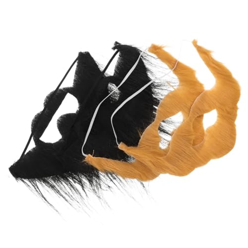 TOVINANNA 4 Stück Prom Fake Bart Party gefälschter Bart Gefälschte Gesichtshaare realistischer Bart für Maskerade realistischer falscher Bart gefälschter Bart realistisch Falsch Bart Tuch von TOVINANNA