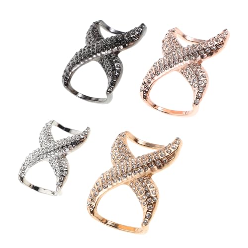 TOVINANNA 4 Stück Schleifen mit Strass Stilvolle Halter für Schals Tücher und Gürtel Universelles Design für Damen Leicht und Langlebig von TOVINANNA