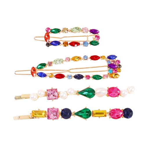 TOVINANNA 4-teiliges Haarnadel-set Mit Strasssteinen Aus Legierung Clip Für Mädchen Modisches Und Stilvolles Accessoire von TOVINANNA