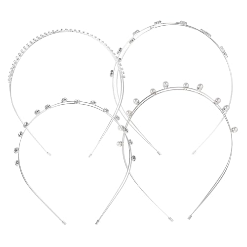 TOVINANNA 4 Stück Strass-stirnband Für Damen Braut-haarband Stirnband Für Mädchen Elegantes Braut-accessoire Für Hochzeit Abschlussball Homecoming von TOVINANNA