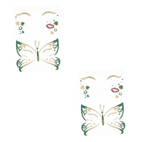 TOVINANNA 4 Stück Tätowierungen Aufkleber temporary tattoos temporäre tattoos Make-up-Aufkleber Kleeblatt das Geschenk Geschenke Aufkleber mit falschen Tätowierungen Körperaufkleber Cosplay von TOVINANNA