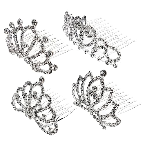 TOVINANNA 4 Stück Teiliges Haarspangen mit Krone Eleganter Haarschmuck Funkelnde Strass Diadem Haarkamm als Geburtstagskrone und Festliches Accessoire für Mädchen von TOVINANNA