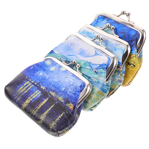 TOVINANNA 4 Stück Teiliges Mini Münzbeutel für Damen Tragbare Geldbörse mit Van für Schlüssel und Kleingeld für Freizeit und Besondere Anlässe von TOVINANNA