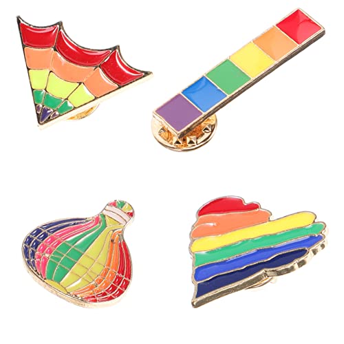 TOVINANNA 4 Stück Teiliges Regenbogen Broschen Farbige Anstecknadeln für Kleidung Rucksäcke Hüte Einzigartige Langlebige Pins Hochwertigem Legierungsmaterial für Partys und Tägliches Tragen von TOVINANNA