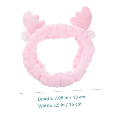 TOVINANNA 4 Stück Teiliges Weihnachts Haarband mit Rentiergeweih für Damen Elastisches Stirnband aus Vielseitig Einsetzbar zum Waschen Schminken Yoga und Alltag Komfortabel Zufällige Farbe von TOVINANNA