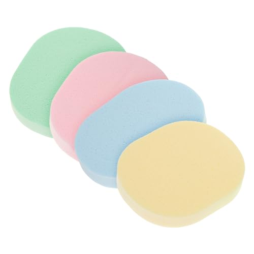 TOVINANNA 4 Stück Tragbare Oval Gesichtsreinigungsschwämme Aus Pva Wiederverwendbare Peelingschwämme Für Sanfte Gesichtsreinigung Make up Entferner Und Tägliche Hautpflege Für Reisen von TOVINANNA