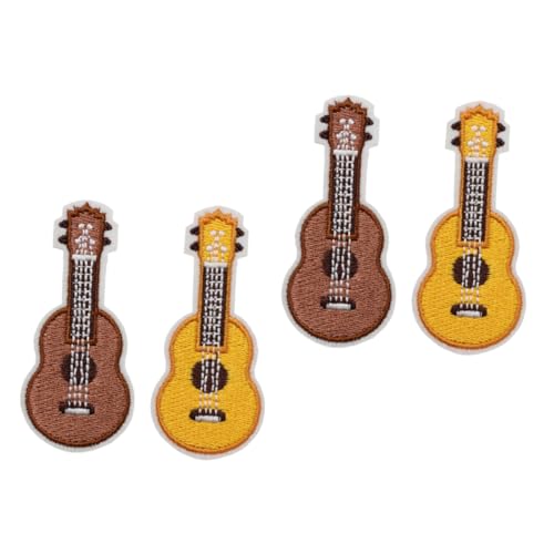 TOVINANNA 4 Stück Ukulele Broschen Dekorative Kleidung Anstecknadel für Modeaccessoires für Taschen und Kleidung Gelb Braun von TOVINANNA