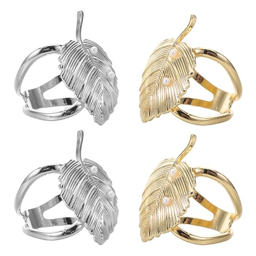 TOVINANNA 4 Stück Vintage mit Kunstperlen Stilvolle Clips für Seidenschals Schmuckaccessoires für Kleider Shirts und Alltägliche Outfits von TOVINANNA