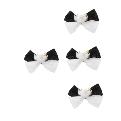 TOVINANNA 4 Stück Weihnachtlicher Haarclip mit Hirschgeweih und Schleife Xmas Style Bowknot Haarspange für Damen Festliche Haarklammer für Weihnachten Party und Bühnenauftritte von TOVINANNA
