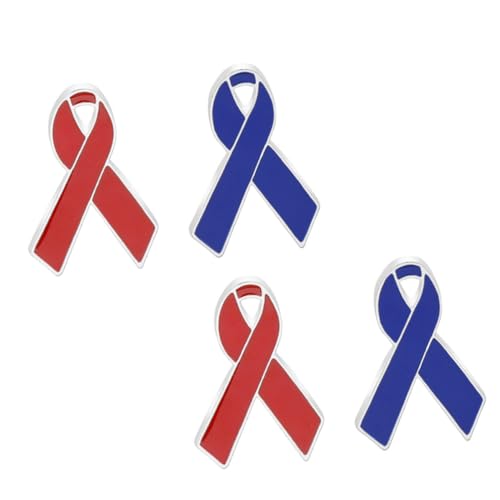 TOVINANNA 4 Stück Welt Tag Rote Band Brosche Dekorative Anstecknadel Legierung für Frauen Kreative Brustnadel Schmuck für Kleidung Taschen und Accessoires von TOVINANNA