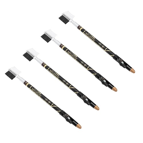 TOVINANNA 4 Stück -in-Eins-Augenbrauen stift Schönheitsstifte für Augenbrauen augenbrauenbürste eyebrow brush werkzeug Anjoize Augenbrauenstift Augenbrauen-Make-up-Stifte 2 in 1 von TOVINANNA