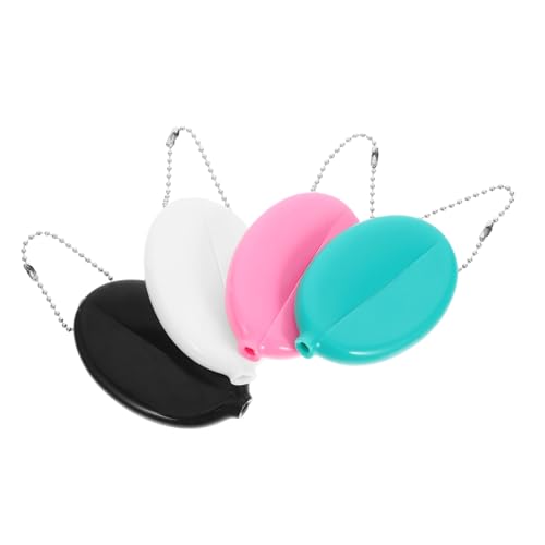 TOVINANNA 4stücke Wechseltasche Aus PVC Mit Kette Kleine Geldbörse Für Münze Und Schlüssel Münzbeutel Für Männer Frauen Und Kompakt Und Tragbar von TOVINANNA