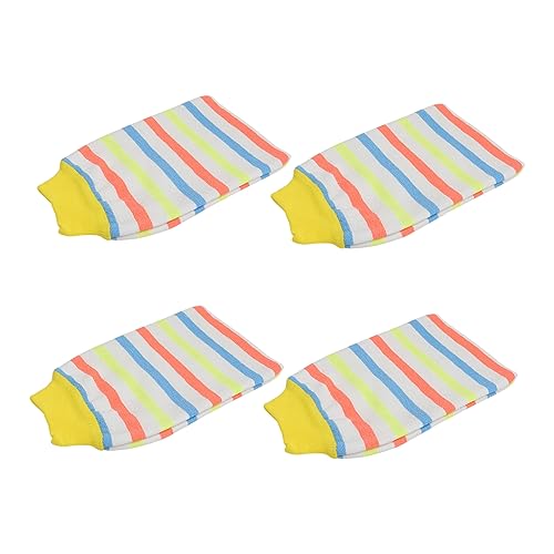 TOVINANNA 4-teiliges Peeling-handschuhe-set Badehandschuhe Körperschrubber-handschuhe Dusch-reinigungshandschuh-set für Frauen Männer Jungen und Mädchen von TOVINANNA