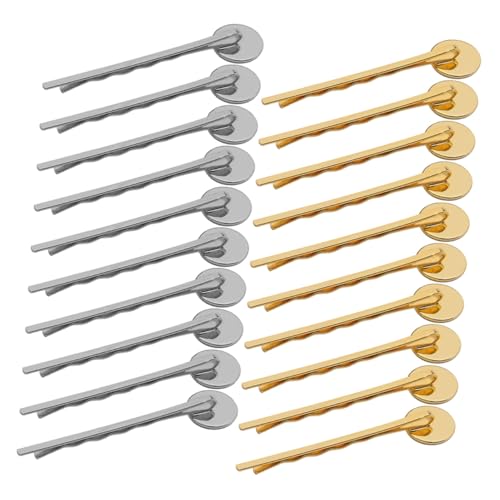 TOVINANNA 40 Stück Teiliges Haarklammern Kupfer Runde Basisplatte DIY Haarspangen für Damen Geeignet für Cabochons Leichte Langlebige Haarschmuck-basis für Bastelprojekte und von TOVINANNA