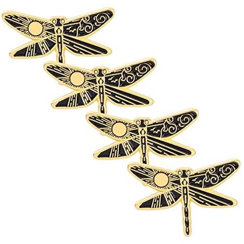 TOVINANNA 4 Stücke Cartoon Libelle Broschen Satz Kreative Emaille Anstecknadeln für Damen Handgefertigte Broschennadeln Dekoration für Kleidung Hüte und Schals von TOVINANNA