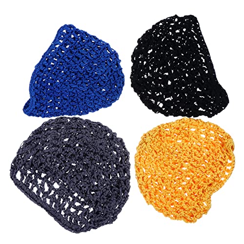 TOVINANNA 4Stücke Gehäkelte Haarnetze für Damen Atmungsaktive Schlafhaube Kreative Mützen Schlafen Perfektes von TOVINANNA