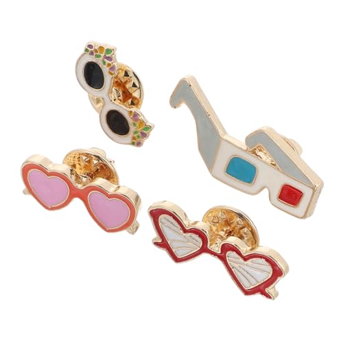 TOVINANNA 4stücke Hawaii Series Sonnenbrille Brosche Einzigartige Kostüm Props Dekoration Cartoon-inspiriertes Design Für Strandpartys Und Alltag von TOVINANNA