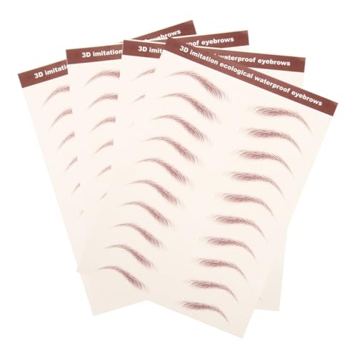 TOVINANNA 4blätter Augenbrauen Tattoo Aufkleber Für Männer Und Frauen Wasserfeste Temporäre Selbstklebende Augenbrauenaufkleber Realistische Zum Schminken Natürliches Aussehen Übungsaugenbra von TOVINANNA