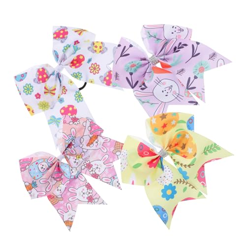 TOVINANNA 4stücke Bowknot Haargummis Für Mädchen Elastische Haarringe Mit Niedlichem Hasenmotiv Für Alltag Und Ostern von TOVINANNA