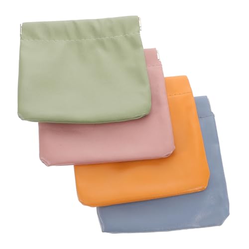 TOVINANNA 4stücke Mini-Make-up-Tasche Aus Pu-Material Mit Druckknopfverschluss Kleine Münzbörse Für Tragbare Mini-Aufbewahrungstasche Für Lippenstift Kompakter Reise-Organizer Für von TOVINANNA