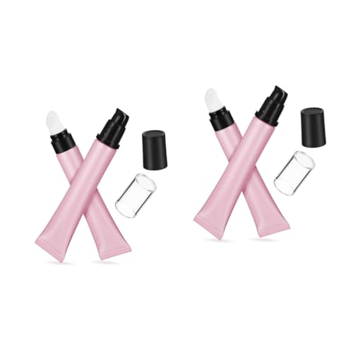 TOVINANNA 4stücke Nachfüllbare Lip Gloss Tuben Leere Squeeze Makeup Behälter Tragbare Kosmetikflaschen Für Lippenbalsam Und Make-up Proben Praktisch Für Reisen Und Unterwegs von TOVINANNA